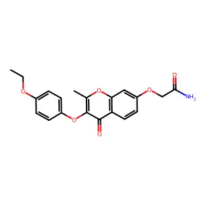 2-{[3-(4-ethoxyphenoxy)-2-methyl-4-oxo-4H-chromen-7-yl]oxy}acetamide structure
