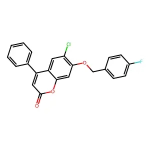 6-Chloro-7-[(4-fluorophenyl)methoxy]-4-phenylchromen-2-one structure