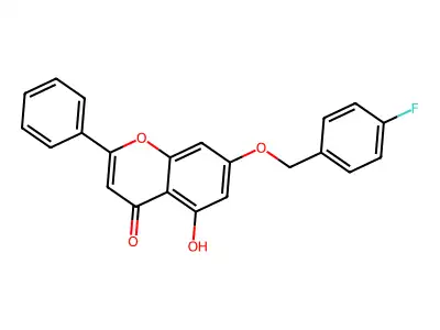 7-[(4-Fluorophenyl)methoxy]-5-hydroxy-2-phenylchromen-4-one structure