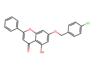 7-[(4-Chlorophenyl)methoxy]-5-hydroxy-2-phenylchromen-4-one structure