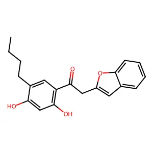 2-(1-Benzofuran-2-yl)-1-(5-butyl-2,4-dihydroxyphenyl)ethanone structure