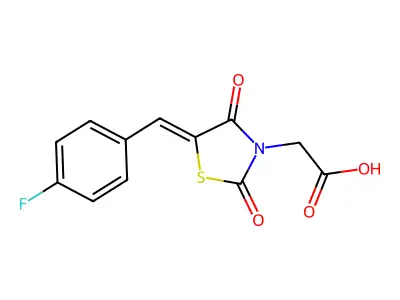 3-Thiazolidineacetic acid, 5-[(4-fluorophenyl)methylene]-2,4-dioxo- structure