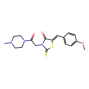 (5Z)-5-(4-methoxybenzylidene)-3-[2-(4-methylpiperazin-1-yl)-2-oxoethyl]-2-thioxo-1,3-thiazolidin-4-one structure