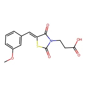 3-[(5Z)-5-(3-methoxybenzylidene)-2,4-dioxo-1,3-thiazolidin-3-yl]propanoic acid structure