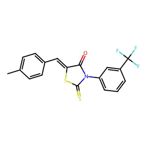 (5Z)-5-(4-methylbenzylidene)-2-thioxo-3-[3-(trifluoromethyl)phenyl]-1,3-thiazolidin-4-one structure