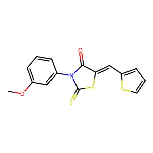 3-(3-Methoxyphenyl)-5-(2-thienylmethylene)-2-thioxo-1,3-thiazolidin-4-one structure