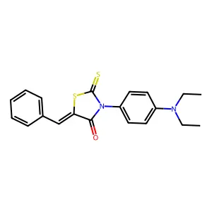 (Z)-5-benzylidene-3-(4-(diethylamino)phenyl)-2-thioxothiazolidin-4-one structure