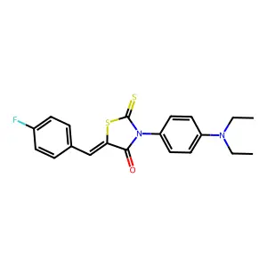 (5Z)-3-[4-(diethylamino)phenyl]-5-(4-fluorobenzylidene)-2-thioxo-1,3-thiazolidin-4-one structure