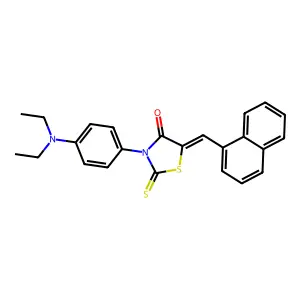 (Z)-3-(4-(diethylamino)phenyl)-5-(naphthalen-1-ylmethylene)-2-thioxothiazolidin-4-one structure