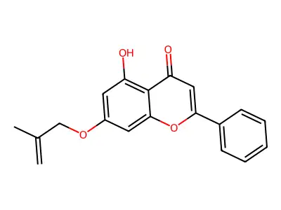 5-hydroxy-7-[(2-methylprop-2-enyl)oxy]-2-phenyl-4H-chromen-4-one structure