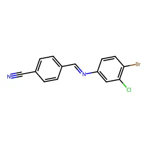 4-{[(4-Bromo-3-chlorophenyl)imino]methyl}benzonitrile structure