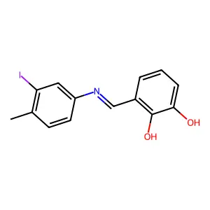 3-{[(3-Iodo-4-methylphenyl)imino]methyl}-1,2-benzenediol structure