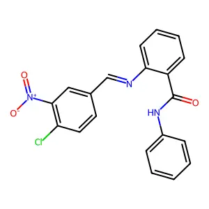 2-({4-chloro-3-nitrobenzylidene}amino)-N-phenylbenzamide structure