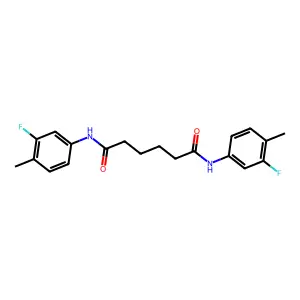 N,N'-bis(3-fluoro-4-methylphenyl)hexanediamide structure