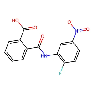 2-[(2-Fluoro-5-nitrophenyl)carbamoyl]benzoic acid structure