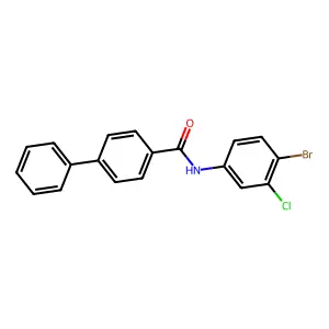N-(4-bromo-3-chlorophenyl)-4-biphenylcarboxamide structure