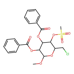 [5-Benzoyloxy-2-(chloromethyl)-6-methoxy-3-methylsulfonyloxyoxan-4-yl] benzoate structure