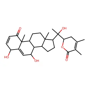 4,7,20-Trihydroxy-22,26-epoxyergosta-2,5,24-triene-1,26-dione structure