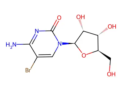 4-amino-5-bromo-1-pentofuranosylpyrimidin-2(1H)-one structure