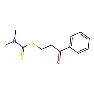 Carbamodithioic acid, dimethyl-, 3-oxo-3-phenylpropyl ester structure