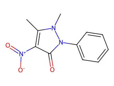 1,5-Dimethyl-4-nitro-2-phenylpyrazol-3-one structure