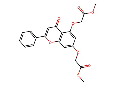methyl {[5-(2-methoxy-2-oxoethoxy)-4-oxo-2-phenyl-4H-chromen-7-yl]oxy}acetate structure