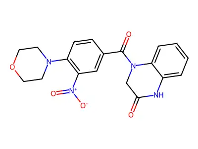 4-(4-morpholino-3-nitrobenzoyl)-3,4-dihydroquinoxalin-2(1H)-one structure