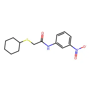 2-(cyclohexylsulfanyl)-N-(3-nitrophenyl)acetamide structure