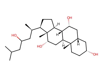 Cholestane-3,7,12,23-tetrol, (3alpha,5beta,7alpha,12alpha)- structure