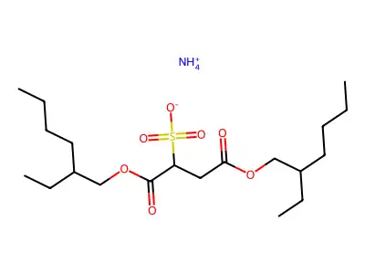 Ammonium 1,4-bis(2-ethylhexyl) sulphonatosuccinate structure
