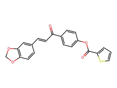 4-[3-(1,3-Benzodioxol-5-yl)acryloyl]phenyl 2-thiophenecarboxylate structure