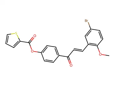 [4-[3-(5-Bromo-2-methoxyphenyl)prop-2-enoyl]phenyl] thiophene-2-carboxylate structure