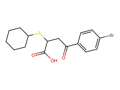 4-(4-Bromophenyl)-2-(cyclohexylsulfanyl)-4-oxobutanoic acid structure