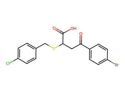 4-(4-Bromophenyl)-2-[(4-chlorobenzyl)sulfanyl]-4-oxobutanoic acid structure