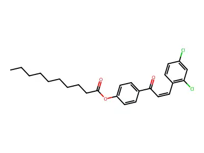 [4-[3-(2,4-Dichlorophenyl)prop-2-enoyl]phenyl] decanoate structure