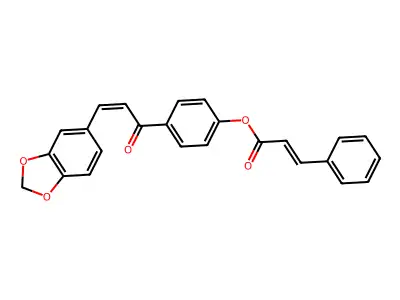 [4-[3-(1,3-Benzodioxol-5-yl)prop-2-enoyl]phenyl] 3-phenylprop-2-enoate structure