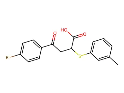 4-(4-Bromophenyl)-2-[(3-methylphenyl)sulfanyl]-4-oxobutanoic acid structure