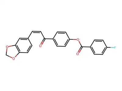 4-[3-(2H-1,3-Benzodioxol-5-yl)prop-2-enoyl]phenyl 4-fluorobenzoate structure