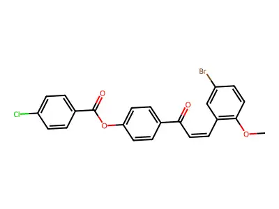 [4-[3-(5-Bromo-2-methoxyphenyl)prop-2-enoyl]phenyl] 4-chlorobenzoate structure