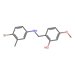 2-[(4-Bromo-3-methylanilino)methyl]-5-methoxybenzenol structure