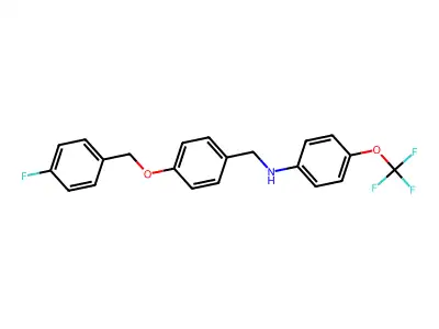 N-{4-[(4-fluorobenzyl)oxy]benzyl}-4-(trifluoromethoxy)aniline structure