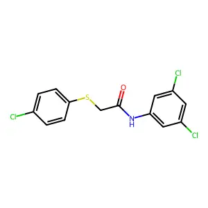 2-[(4-chlorophenyl)sulfanyl]-N-(3,5-dichlorophenyl)acetamide structure