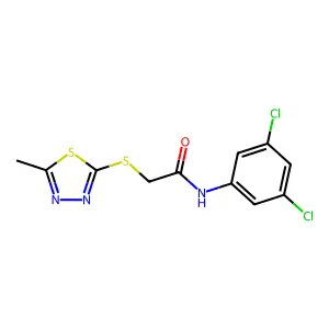 N-(3,5-dichlorophenyl)-2-[(5-methyl-1,3,4-thiadiazol-2-yl)sulfanyl]acetamide structure