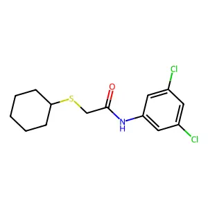 2-(cyclohexylsulfanyl)-N-(3,5-dichlorophenyl)acetamide structure