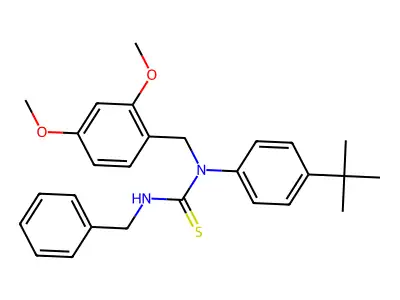 N'-benzyl-N-[4-(tert-butyl)phenyl]-N-(2,4-dimethoxybenzyl)thiourea structure