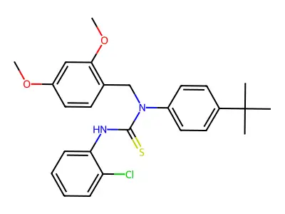 1-(4-tert-butylphenyl)-3-(2-chlorophenyl)-1-[(2,4-dimethoxyphenyl)methyl]thiourea structure