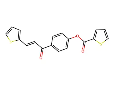 [4-(3-Thiophen-2-ylprop-2-enoyl)phenyl] thiophene-2-carboxylate structure
