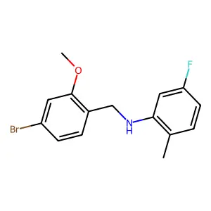 N-[(4-bromo-2-methoxyphenyl)methyl]-5-fluoro-2-methylaniline structure