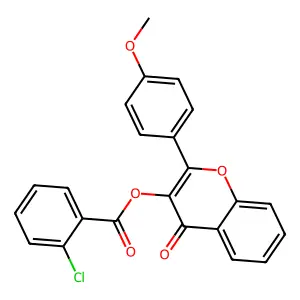 2-(4-methoxyphenyl)-4-oxo-4H-chromen-3-yl 2-chlorobenzenecarboxylate structure