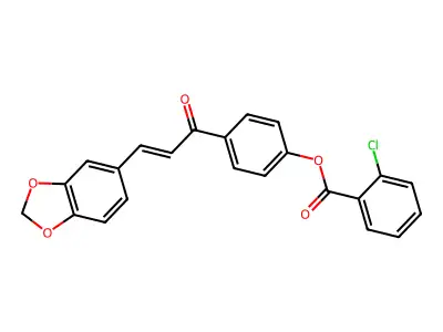 [4-[3-(1,3-Benzodioxol-5-yl)prop-2-enoyl]phenyl] 2-chlorobenzoate structure